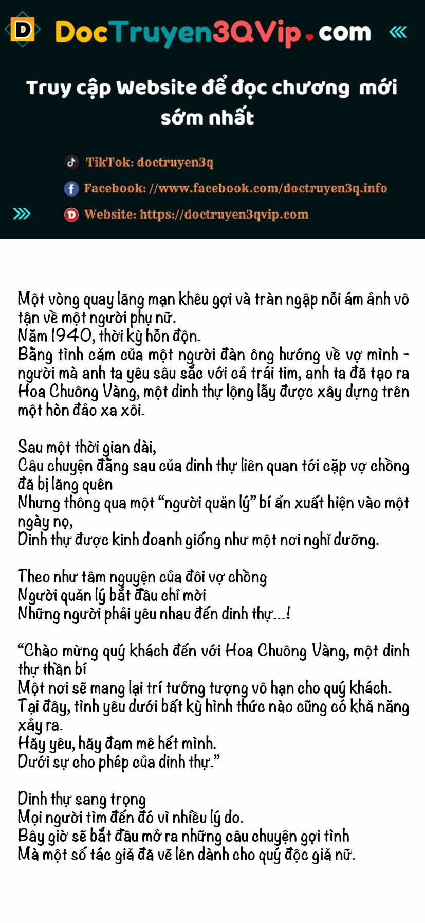 [18+] Series Những Câu Chuyện Tại Dinh Thự Hoa Chuông Vàng 49 trang 0