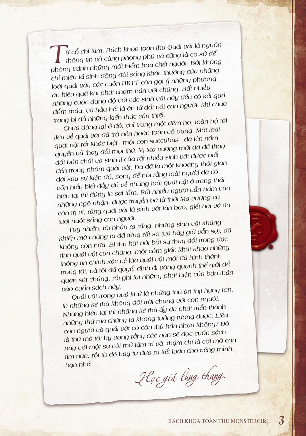 Bách khoa toàn thư Monster Girl Lời nói đầu - Mục lục - Khái niệm: Quái vật trang 2