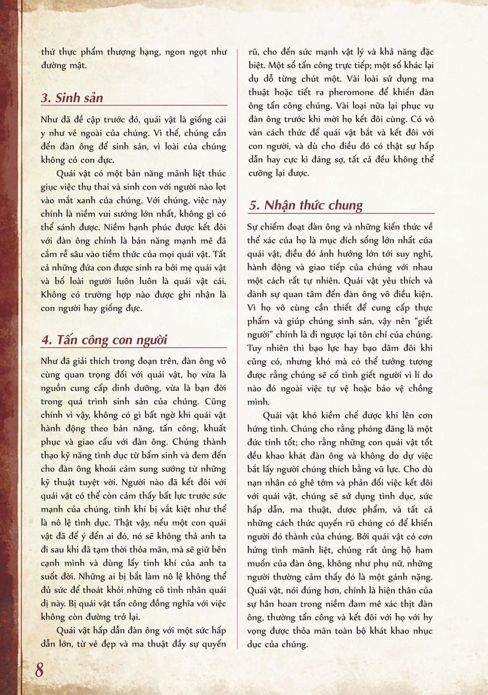 Bách khoa toàn thư Monster Girl Lời nói đầu - Mục lục - Khái niệm: Quái vật trang 6
