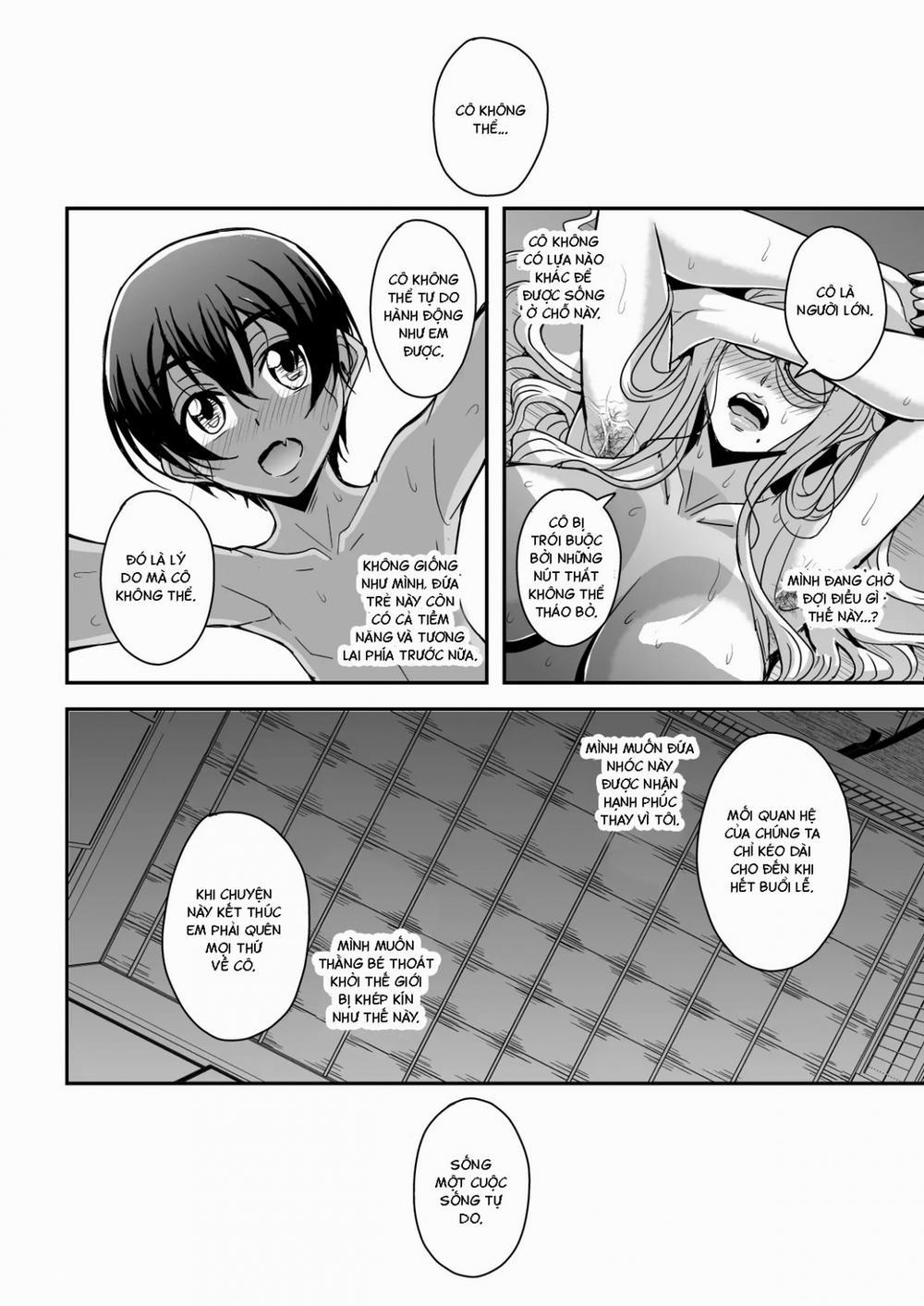 Bakunyuu Hitozuma Kinpatsu Gaikokujin Jokyoushi ga Mura no Inshuu de Kasshoku Shota no Fudeoroshi o Suru Hanashi Oneshot trang 40