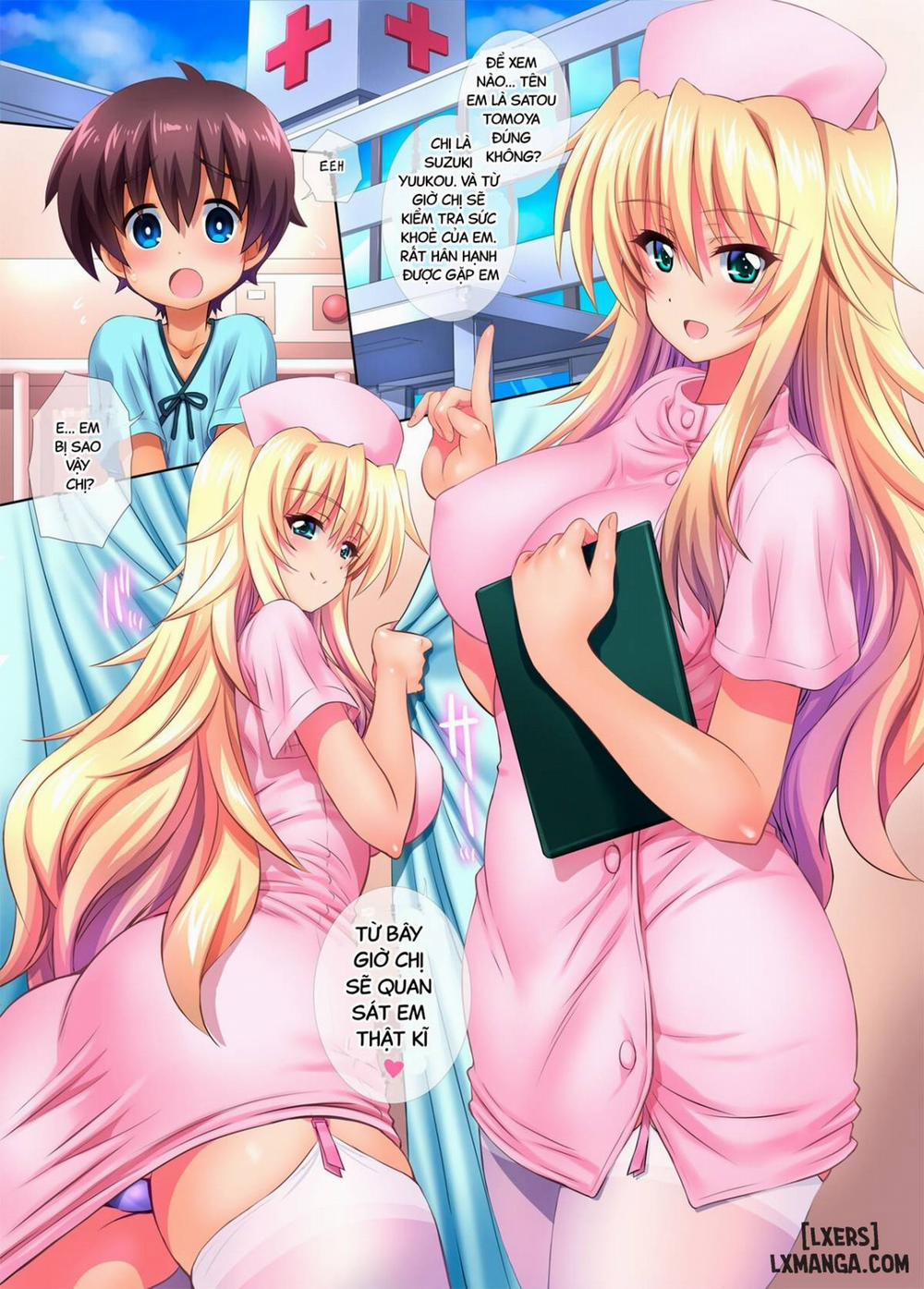 Byouin ni Ittara Ecchi na Nurse no Onee-san ni Kensa sarechatta Hanashi Oneshot trang 3