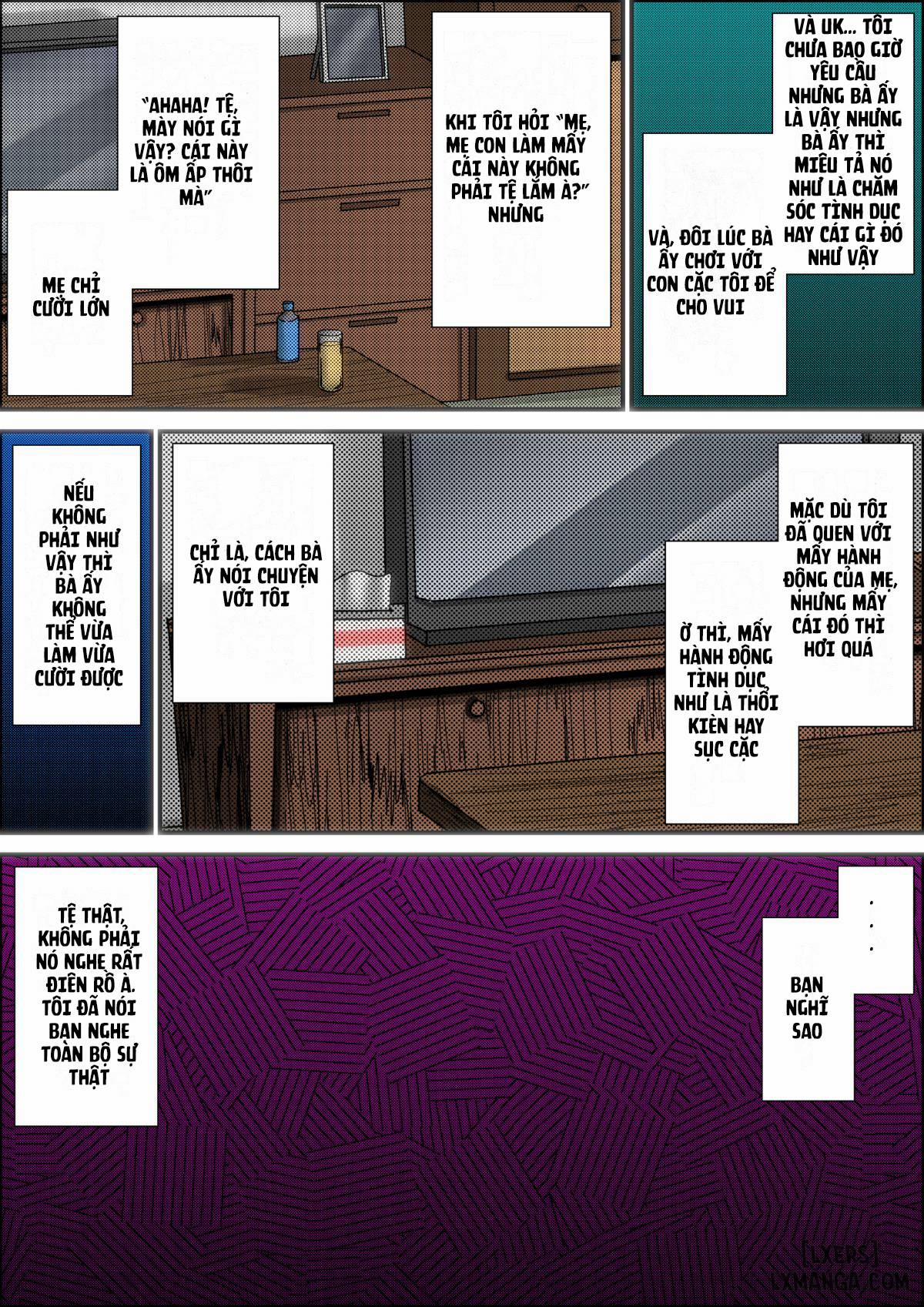 CÂU CHUYỆN VỀ LẦN TÔI ĐỤ VỚI BÀ MẸ THÔ TỤC, ĂN NÓI BỘC TRỰC VÀ MẠNH MẼ CỦA MÌNH Oneshot trang 13