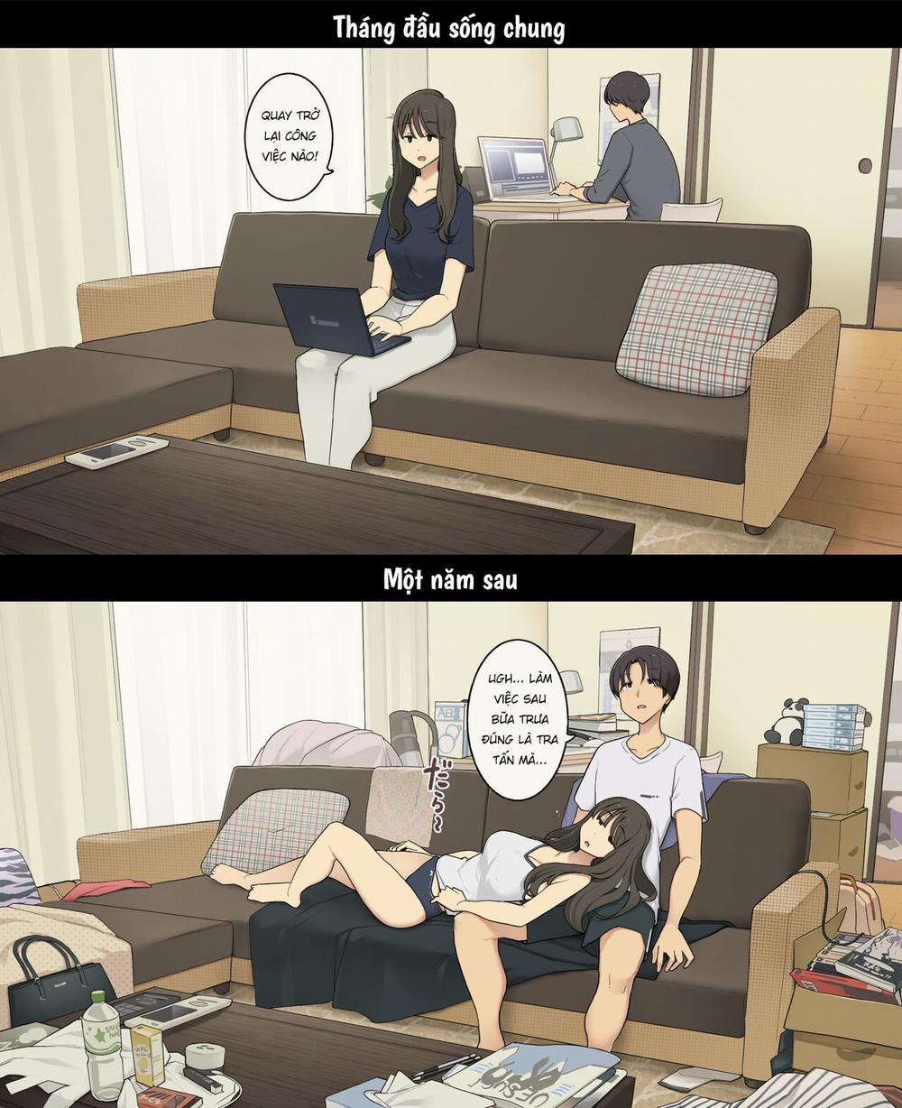 Cuộc sống thường nhật của một cặp đôi: Tháng đầu sống chung và một năm sau Oneshot trang 8