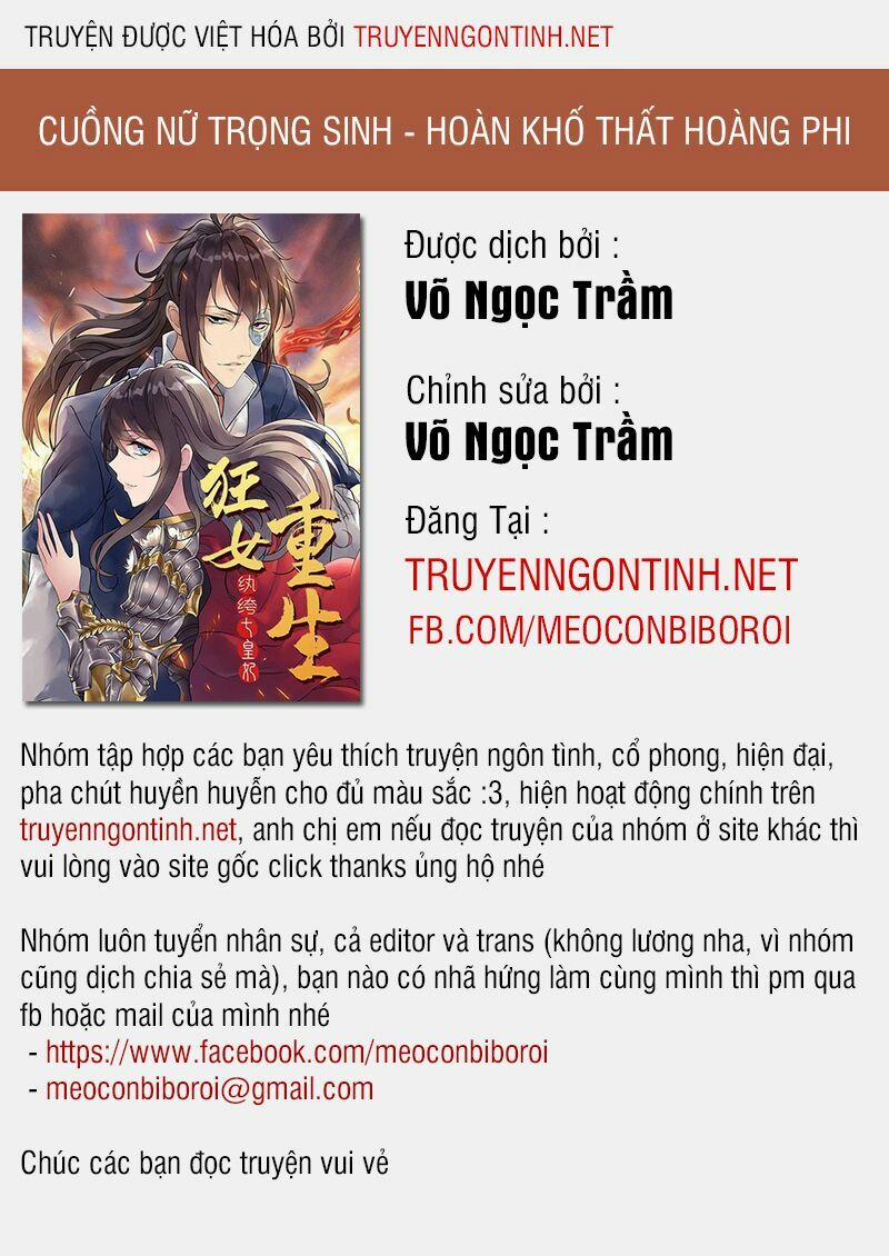 Cuồng Nữ Trọng Sinh - Hoàn Khố Thất Hoàng Phi 1 trang 0