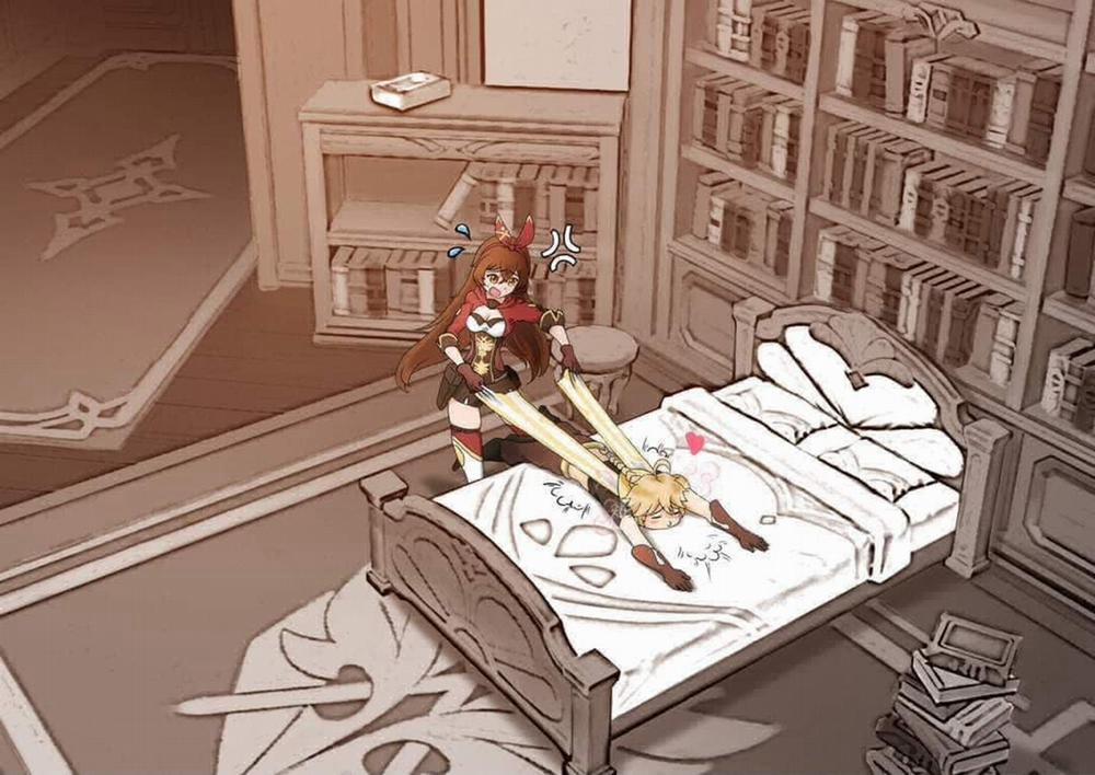 Genshin Impact Aether X Amber Doujin 1 trang 2