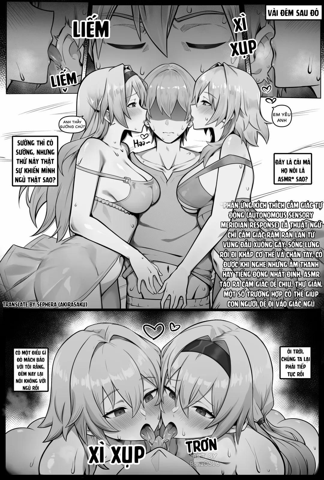 Hai cô bạn gái không bao giờ cho tôi ngủ Oneshot trang 4