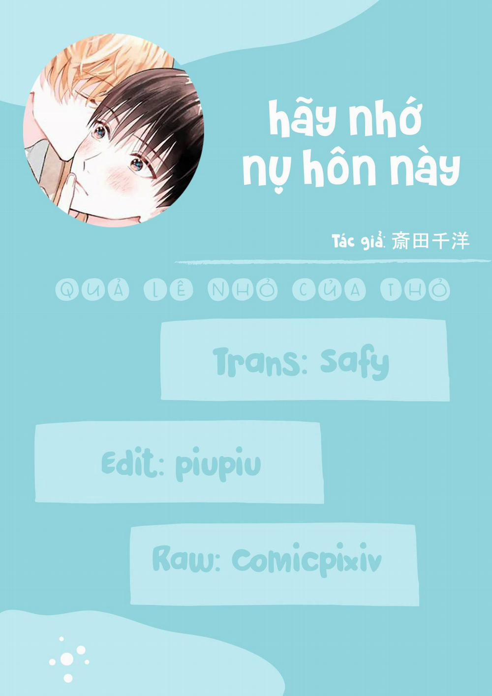 Hãy Nhớ Nụ Hôn Này! 1 trang 0