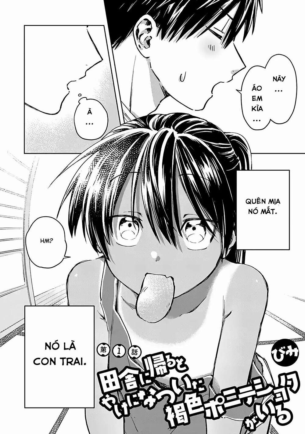 Inaka Ni Kaeru To Yakeni Jiben Ni Natsuita Kasshoku Ponytail Shota Ga Iru 1 trang 1