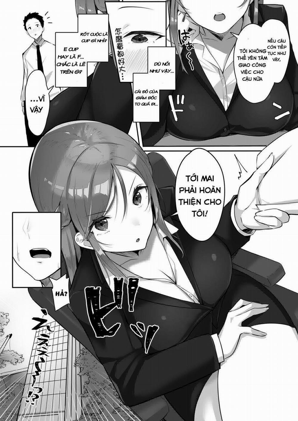 Kanojo ni wa Ienai… Kyonyuu Joushi to Hamemakuri SEX Zangyou Oneshot trang 4