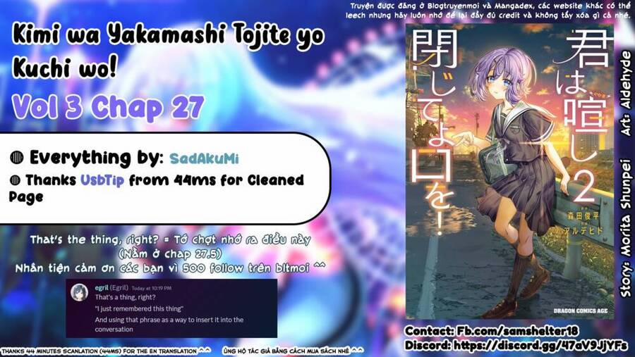 Kimi Wa Yakamashi Tojite Yo Kuchi Wo! 53 trang 0