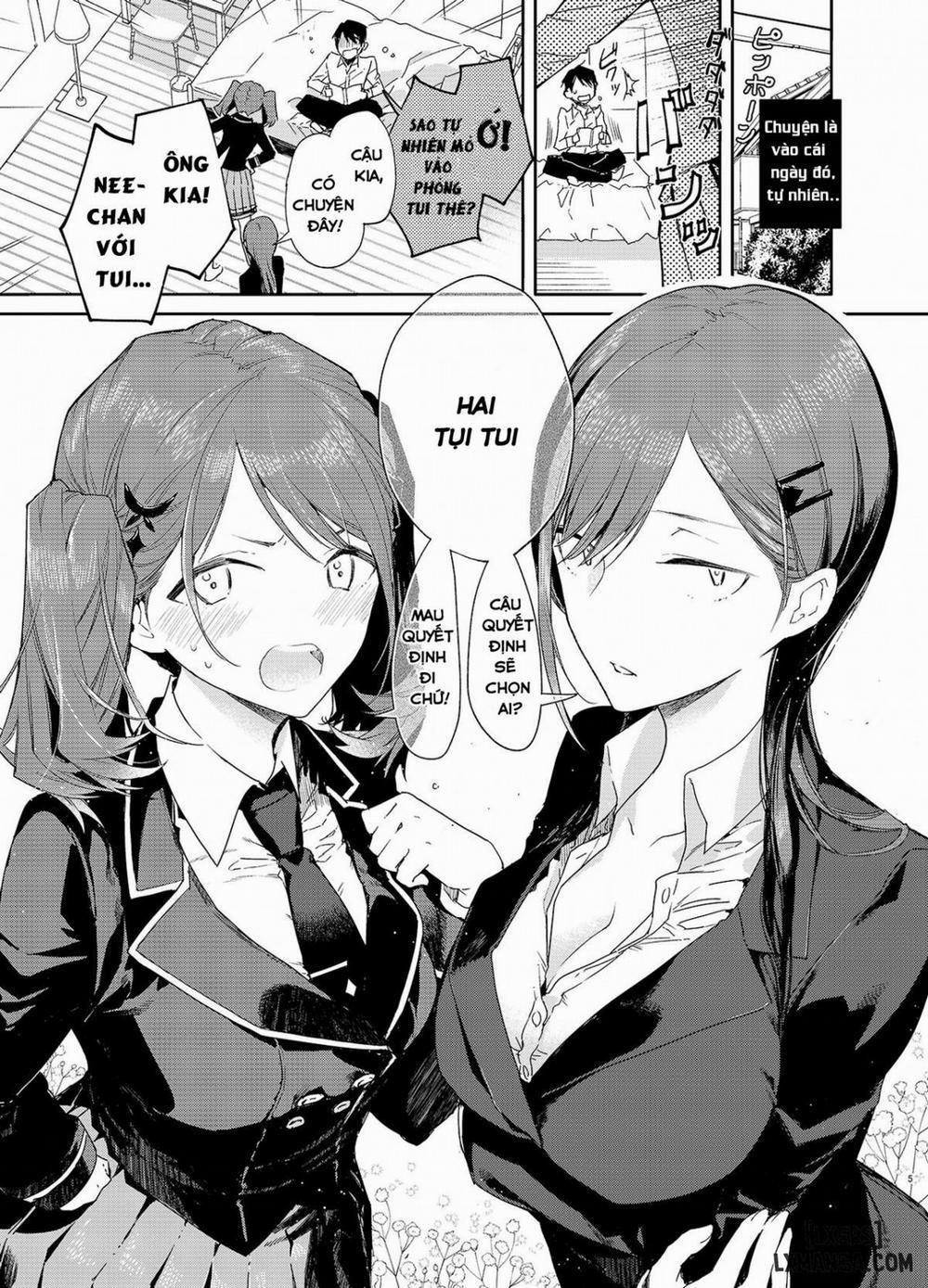 Kinjo no Tsuntsun Imouto to Muhyoujou Ane ni Semarare Ecchi Oneshot trang 3