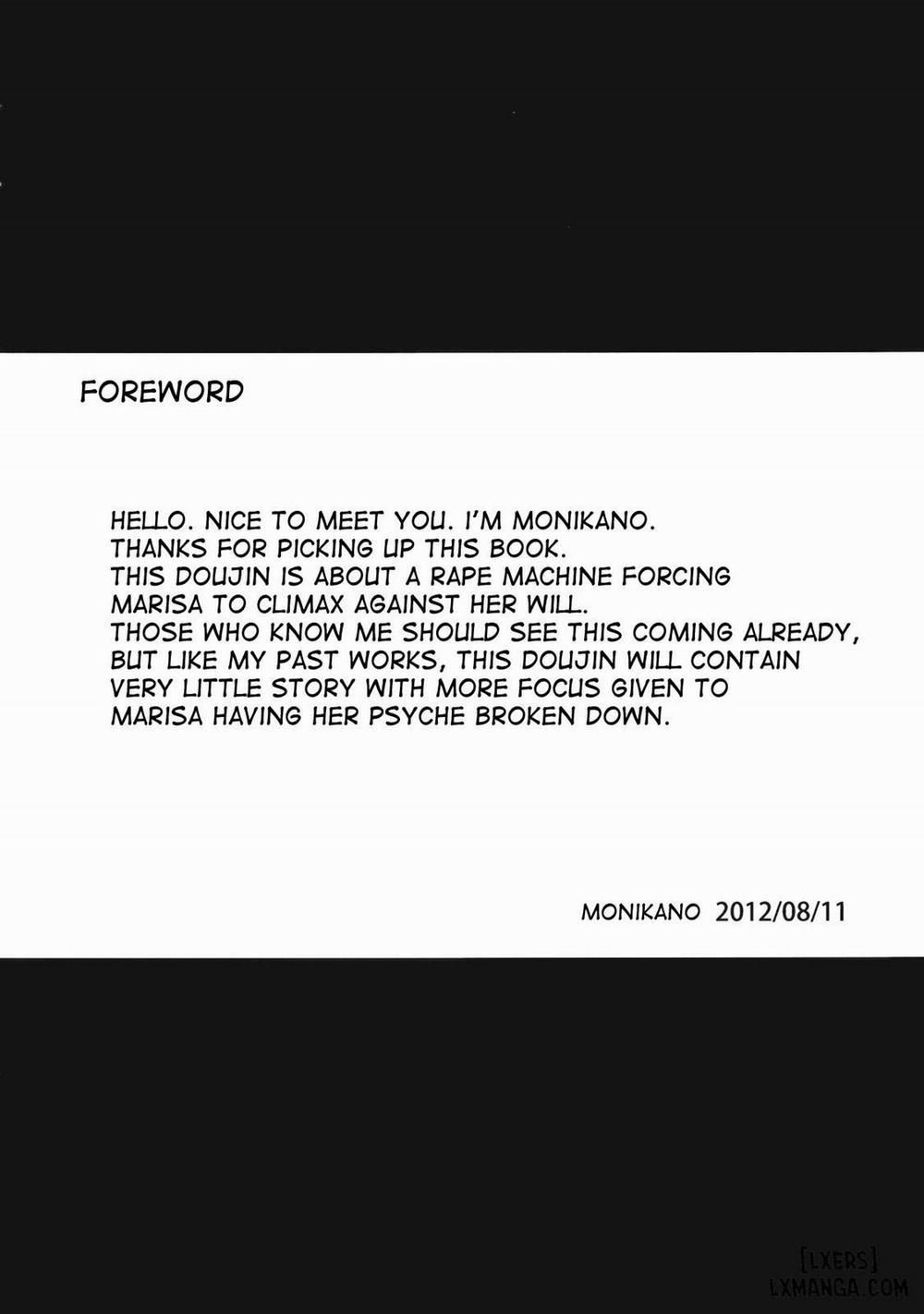 Kirisame Marisa Rape Machine Oneshot trang 3