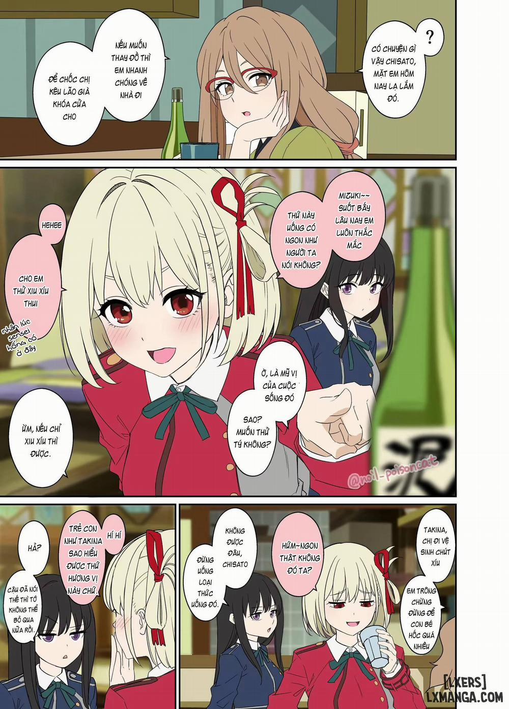 Làm tình với Nishikigi Chisato và Inoue Takina đang say rượu 1 trang 1