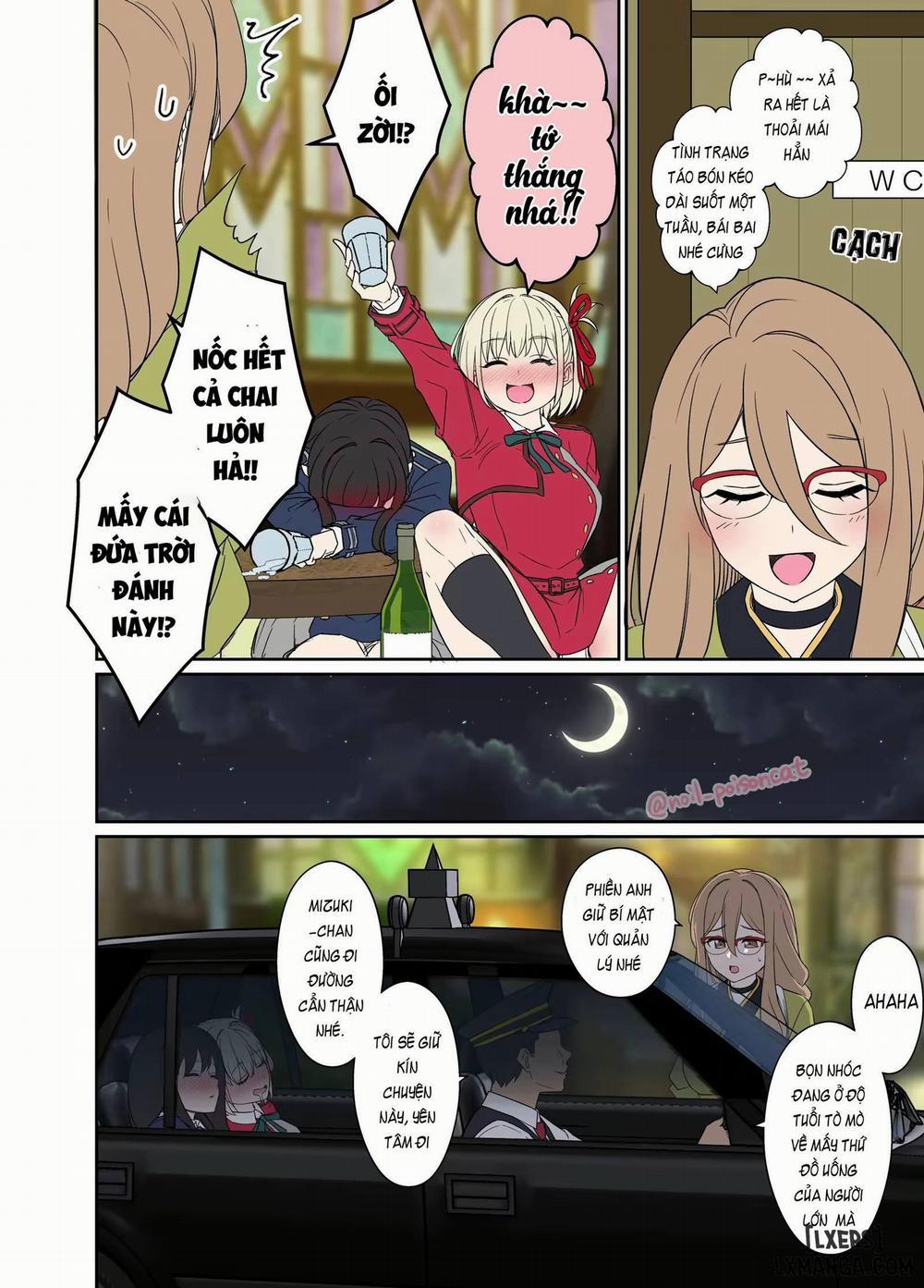 Làm tình với Nishikigi Chisato và Inoue Takina đang say rượu 1 trang 2