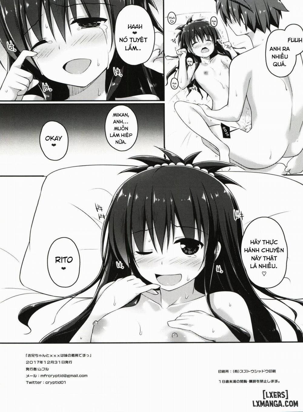 Onii-chan to xxx wa Imouto no Gimu desu Oneshot trang 14