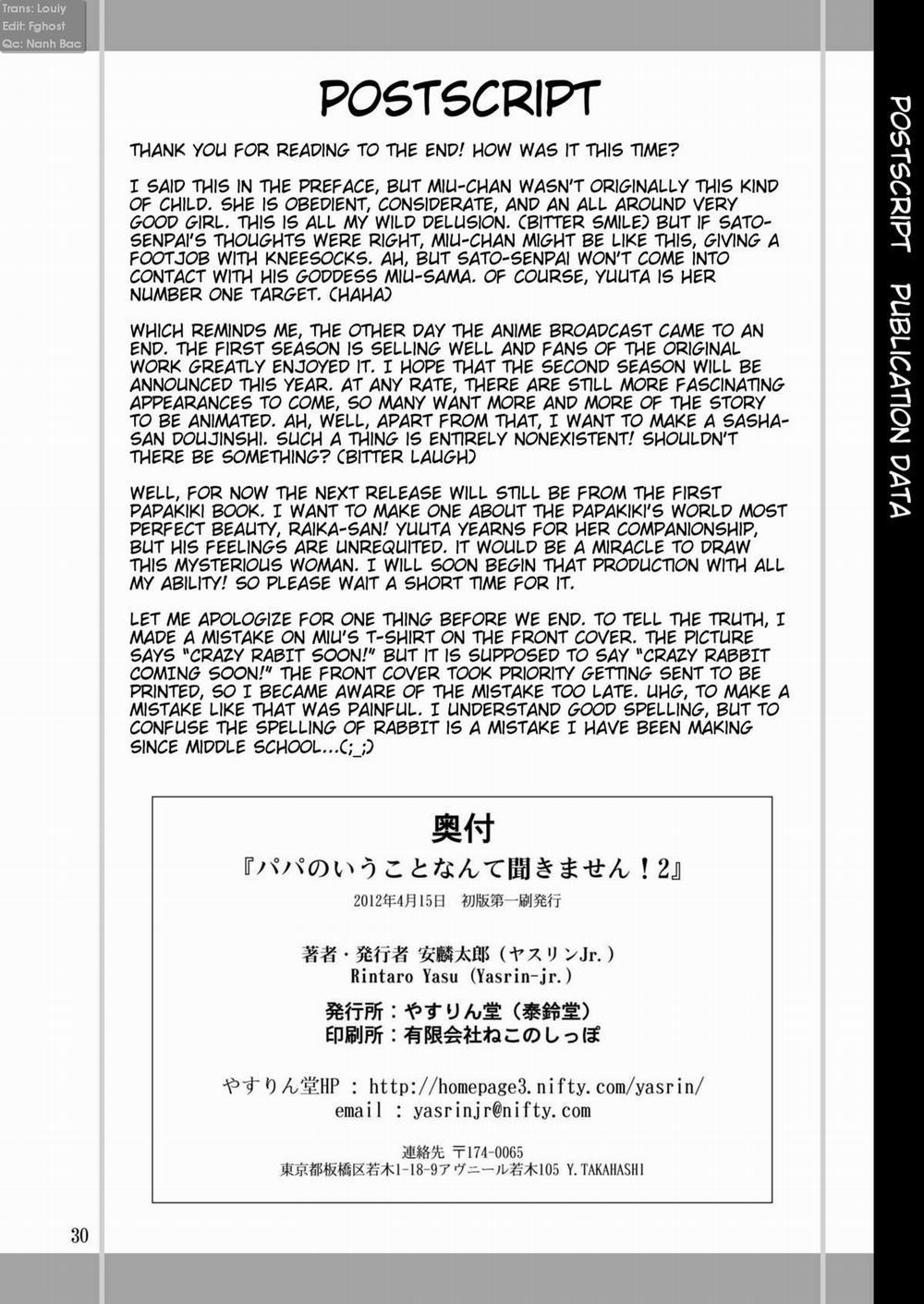 Papa no Iu Koto Nante Kikimasen! (Papa No Iu Koto Wo Kikinasai) 2 trang 30