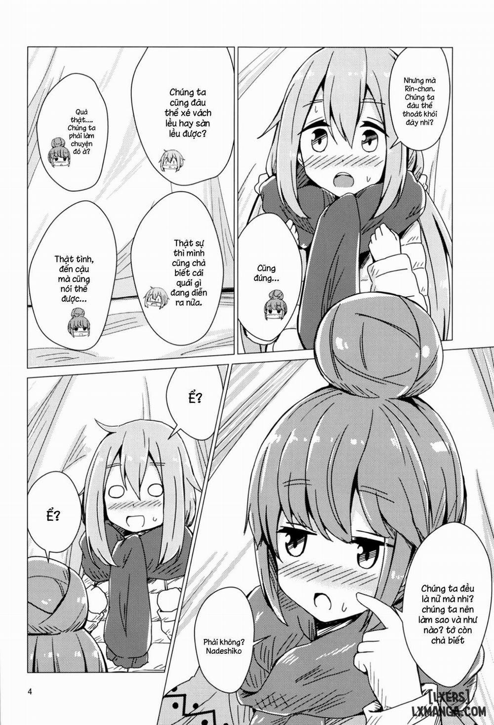 Sex Shinai to Derenai Tent ni Tojikomerareta NadeRin Oneshot trang 2