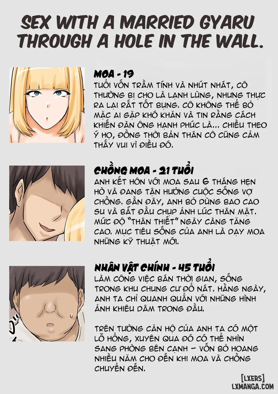 Sex With a Married Gyaru Through a Hole in The Wall Oneshot trang 2