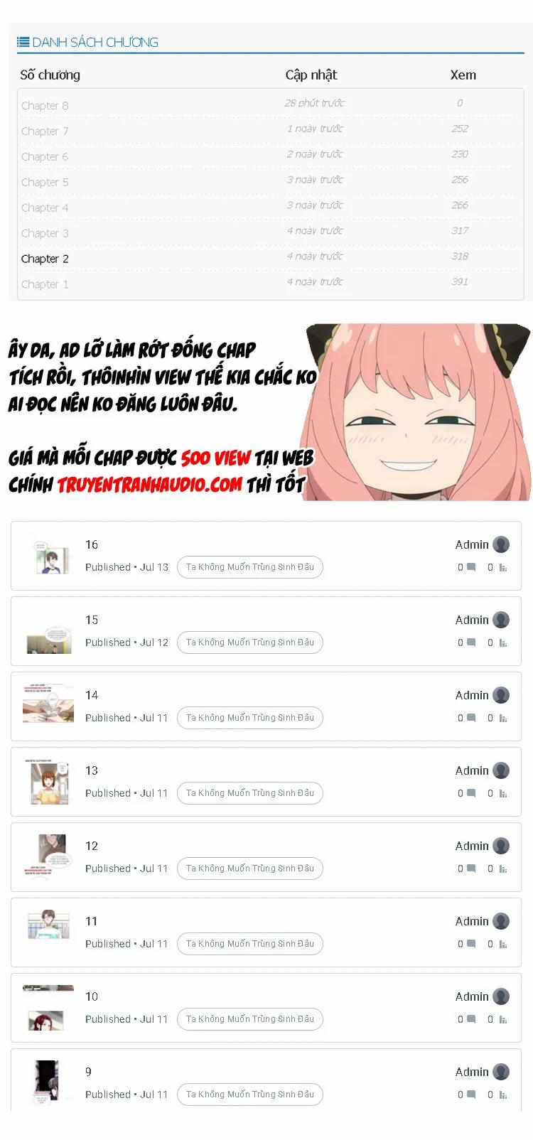 Ta Không Muốn Trùng Sinh Đâu 9 trang 11