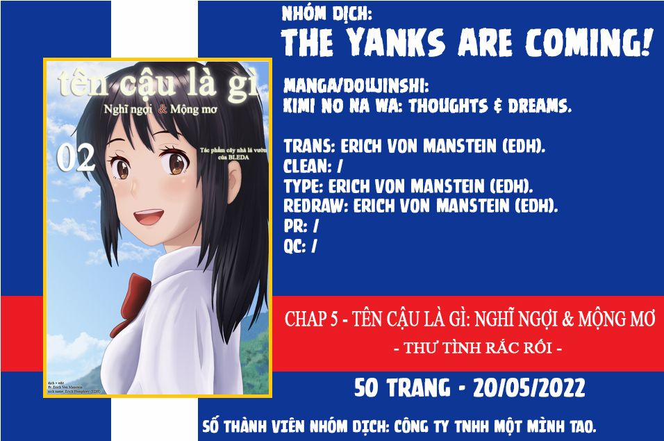 Tên Cậu Là Gì: Nghĩ Ngợi & Mộng Mơ 0 Thư tình rắc rối. trang 52