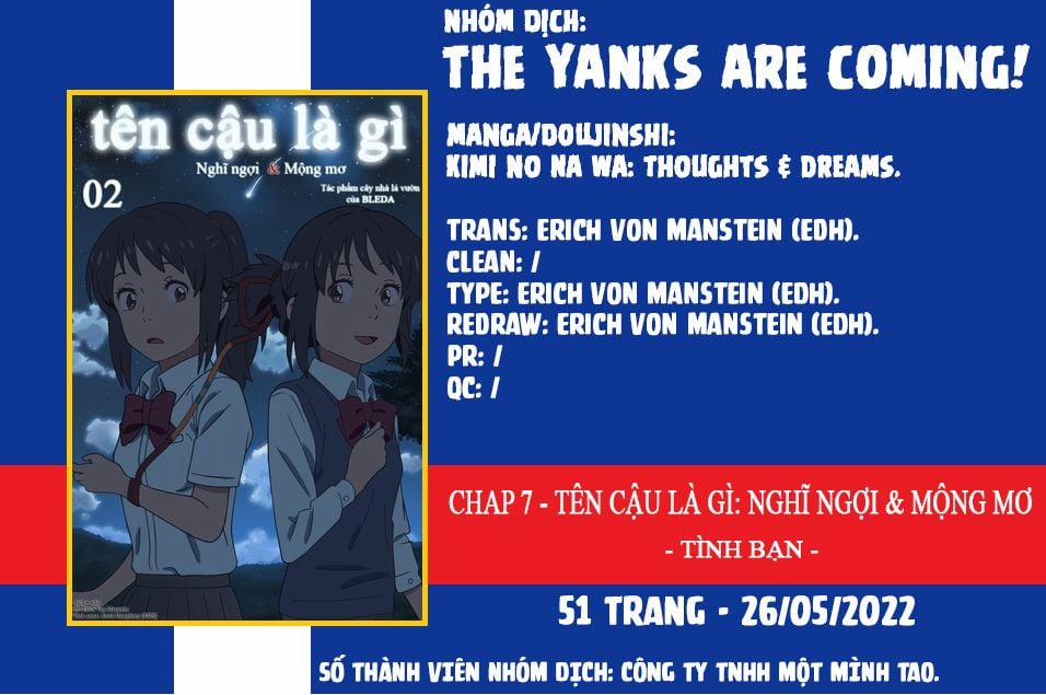 Tên Cậu Là Gì: Nghĩ Ngợi & Mộng Mơ 0 Tình bạn. trang 53