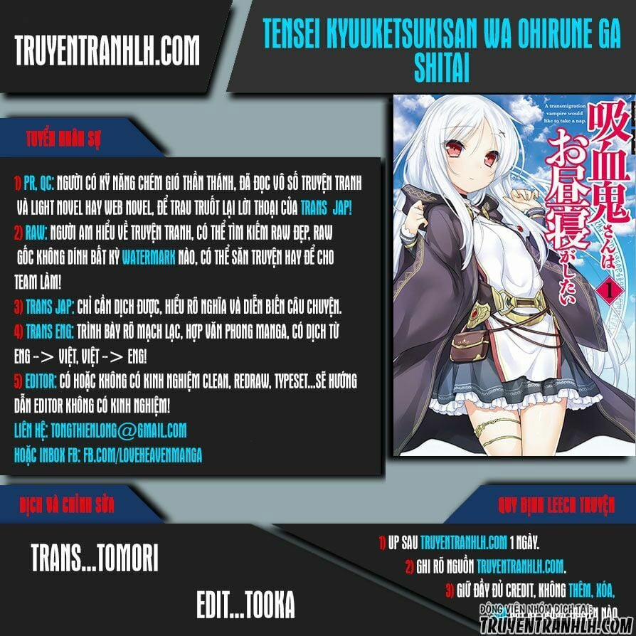 Tensei Kyuuketsukisan Wa Ohirune Ga Shitai 1 trang 0