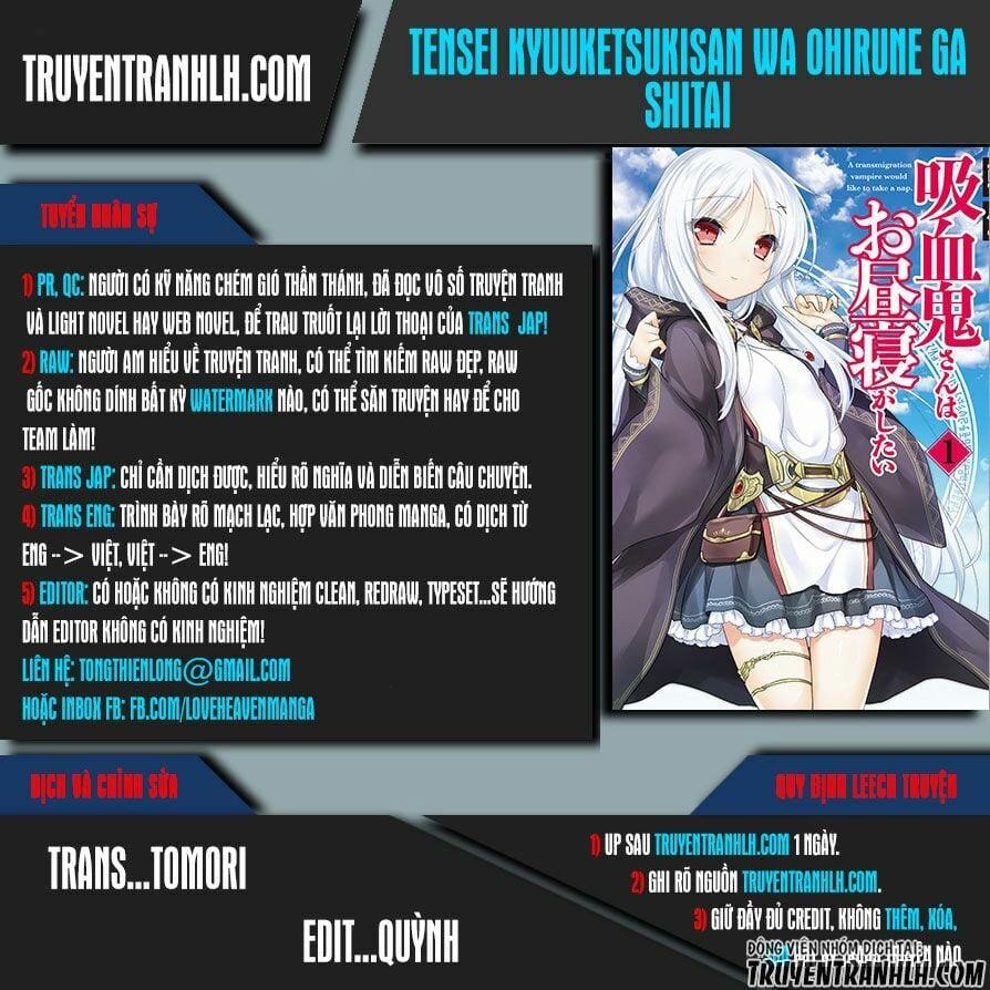 Tensei Kyuuketsukisan Wa Ohirune Ga Shitai 2 trang 0