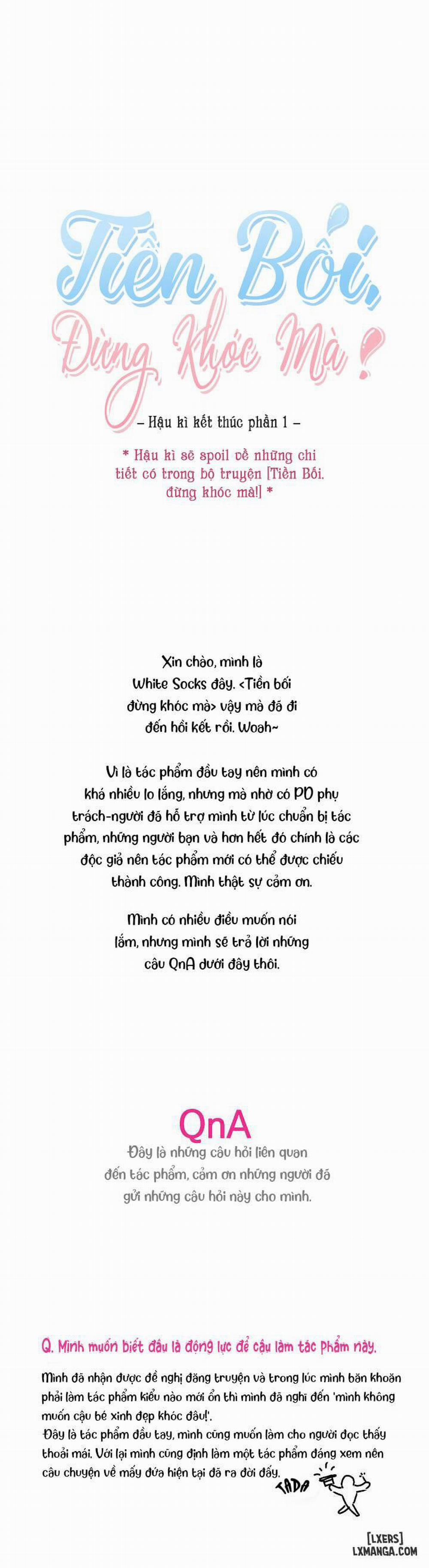 Tiền Bối, Đừng Khóc Mà! Hậu kì 1 trang 0